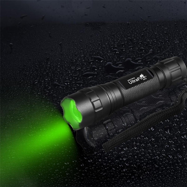UltraFire 501G XPE 395 Wavelength Green Focusing Hunting Flashlight + Switch