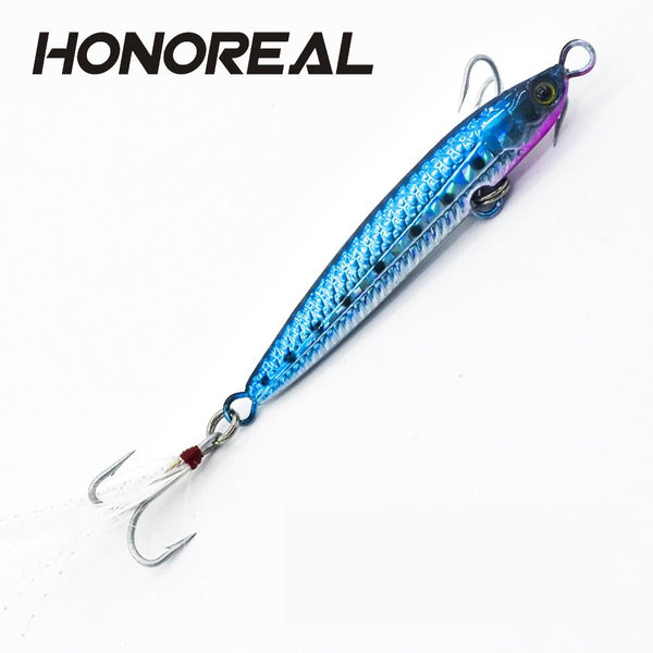 HONOREAL 14g 20g New Metal Jigging Fishing Lure Lead Fish with VMC Hook