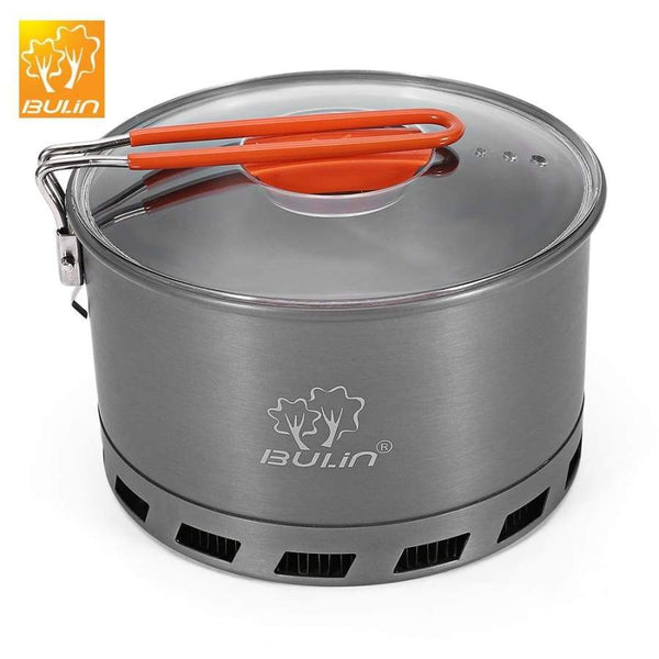 2 - 3 Person 2.1L Camping Heat Exchanger Pot - GRAY - Camping Cookware
