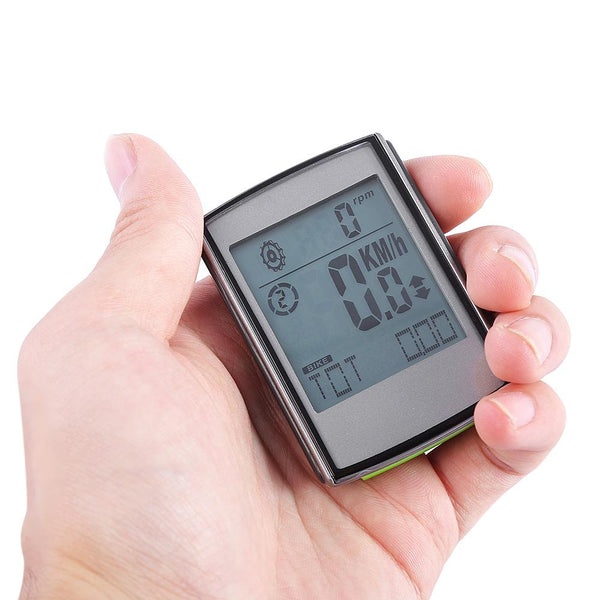 Large Screen Water Resistant Wireless LCD Backlight 2 in 1 Bicycle Computer Odometer Speedometer