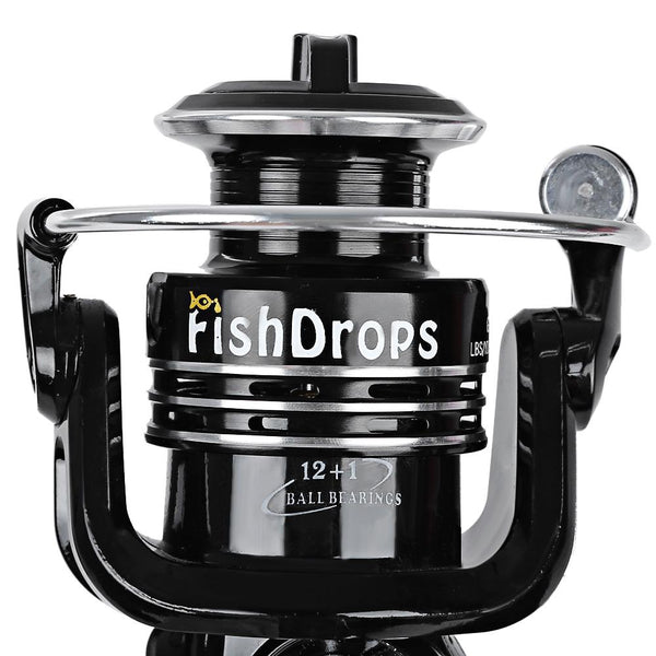 Fishdrops Size 1000 - 7000 Metal Reel Spinning Fishing Tackle with 13BB One Way Clutch