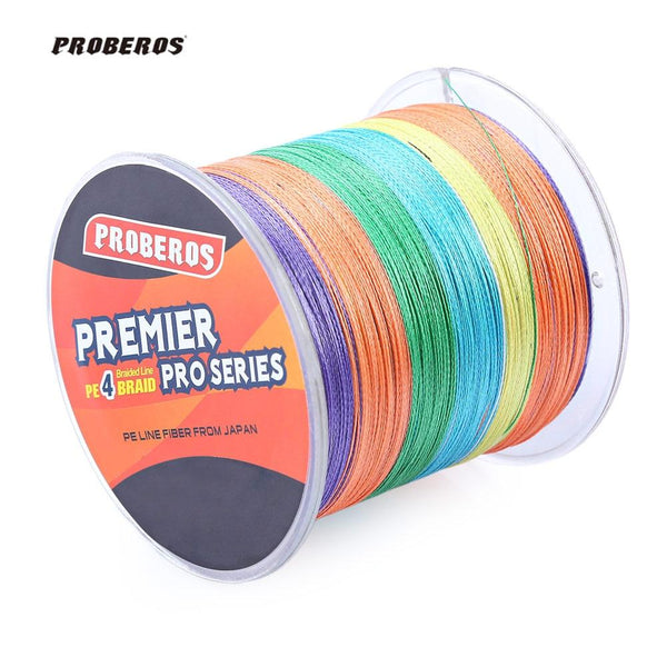 PROBEROS 500M Durable Colorful PE 4 Strands Multifilament Braided Fishing Line Angling Accessory