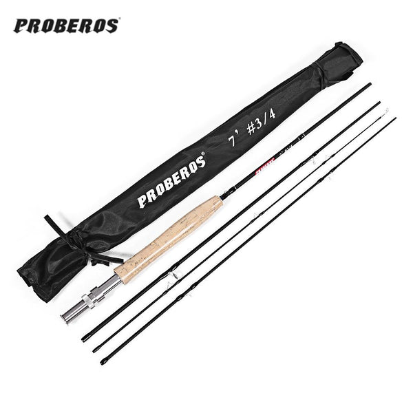 Proberos 2.1M 4-section Carbon Fly Fishing Rod Fish Tackle