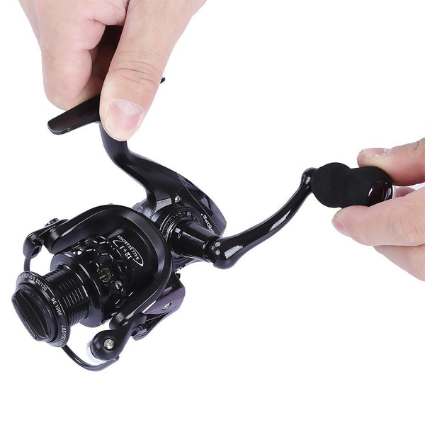 FISHDROPS Hollow-out Spinning Reel Fishing Tackle Lure with Exchangeable Handle