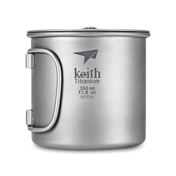 Keith Ti3240 Outdoor Drinkware Foldable Handle Titanium Cup with Cover - CBXMall.com | Best Prices ➤ Fast DELIVERY | ✈ Free Standard Shipping over 100+ Countries Worldwide