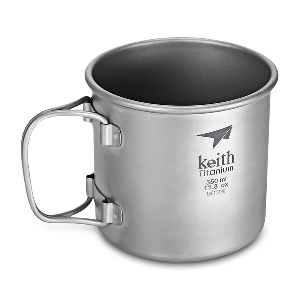 Keith Ti3240 Outdoor Drinkware Foldable Handle Titanium Cup with Cover - CBXMall.com | Best Prices ➤ Fast DELIVERY | ✈ Free Standard Shipping over 100+ Countries Worldwide