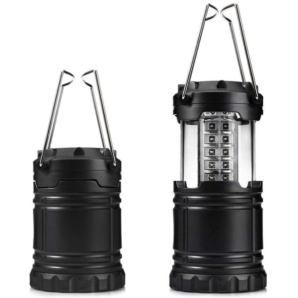 30 LED Ultra Bright Collapsible Camping Lights for Outdoor Hiking Backpacking - BLACK - Camping Lights