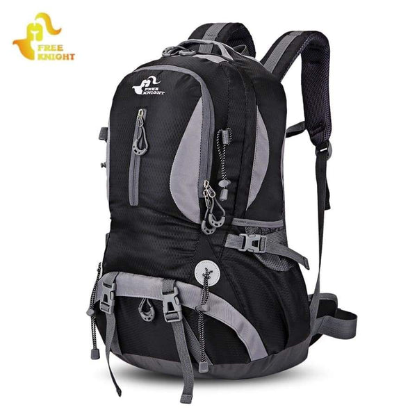 30L Climbing Camping Hiking Backpack - BLACK - Sports Bags