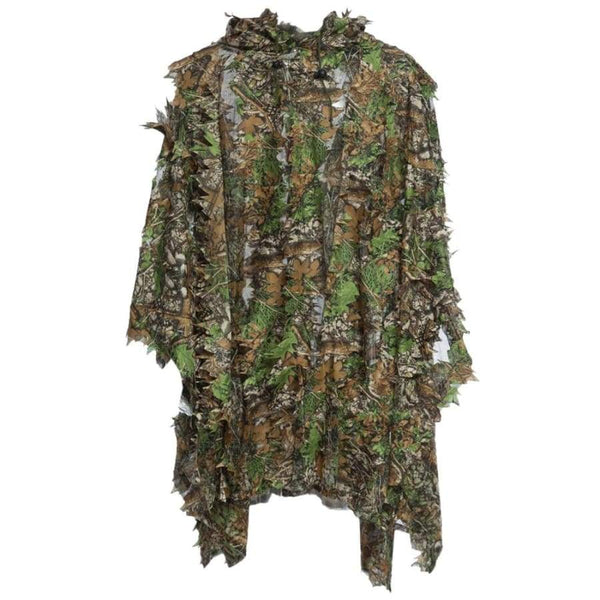 3D Camo Bionic Leaf Camouflage Jungle Hunting Ghillie Suit Set Woodland Sniper Birdwatching Poncho Manteau - CAMOUFLAGE COLOR - Hunting Wear